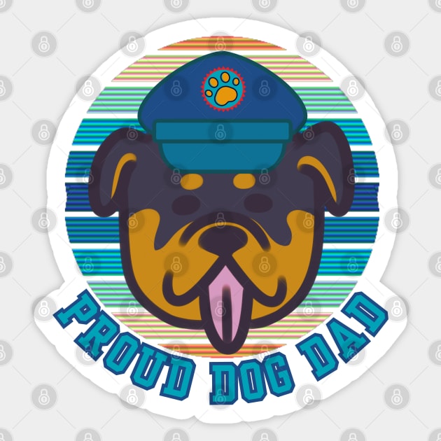 Proud Dog Dad Rottweiler Dog Design Sticker by Art by Biyan